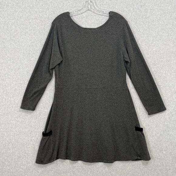 Goddess Gear Tunic Size L Bamboo Blend Stretch Minimalist Lagenlook Velvet Trim - Picture 6 of 11